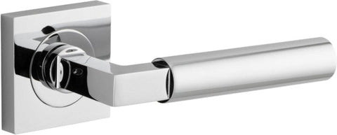Iver Berlin Door Lever on Square Rose | Lever Set Only | 7 Finishes - Polished Chrome