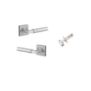 Iver Berlin Door Lever on Square Rose | Inbuilt Privacy Kit | 7 Finishes - Brushed Chrome