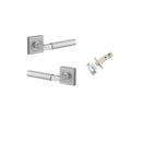 Iver Berlin Door Lever on Square Rose | Passage Kit | 7 Finishes - Brushed Chrome