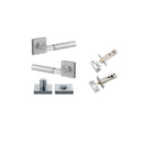 Iver Berlin Door Lever on Square Rose | Separate Privacy Kit | 7 Finishes - Brushed Chrome