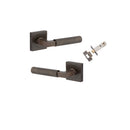Iver Brunswick Door Lever on Square Rose | Passage Kit | 6 Finishes - Signature Brass