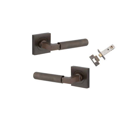 Iver Brunswick Door Lever on Square Rose | Inbuilt Privacy Kit | 6 Finishes - Signature Brass