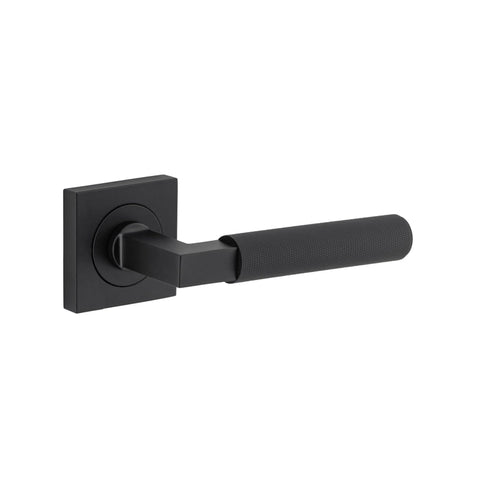 Iver Brunswick Door Lever on Square Rose | Lever Set Only | 6 Finishes - Matt Black