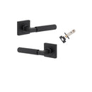 Iver Brunswick Door Lever on Square Rose | Passage Kit | 6 Finishes - Matt Black