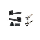 Iver Brunswick Door Lever on Square Rose | Separate Privacy Kit | 6 Finishes - Matt Black