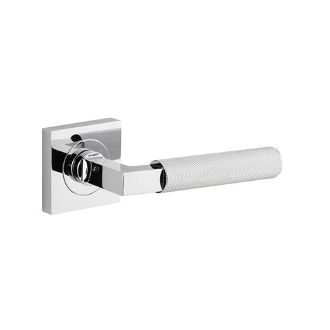 Iver Brunswick Door Lever on Square Rose | Lever Set Only | 6 Finishes - Polished Chrome