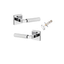 Iver Brunswick Door Lever on Square Rose | Inbuilt Privacy Kit | 6 Finishes - Polished Chrome