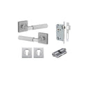 Iver Brunswick Door Lever on Square Rose | Entrance Kit (Key/Key) | 6 Finishes - Brushed Chrome