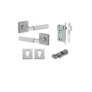 Iver Brunswick Door Lever on Square Rose | Entrance Kit (Key/Thumb) | 6 Finishes - Brushed Chrome