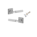 Iver Brunswick Door Lever on Square Rose | Inbuilt Privacy Kit | 6 Finishes - Brushed Chrome