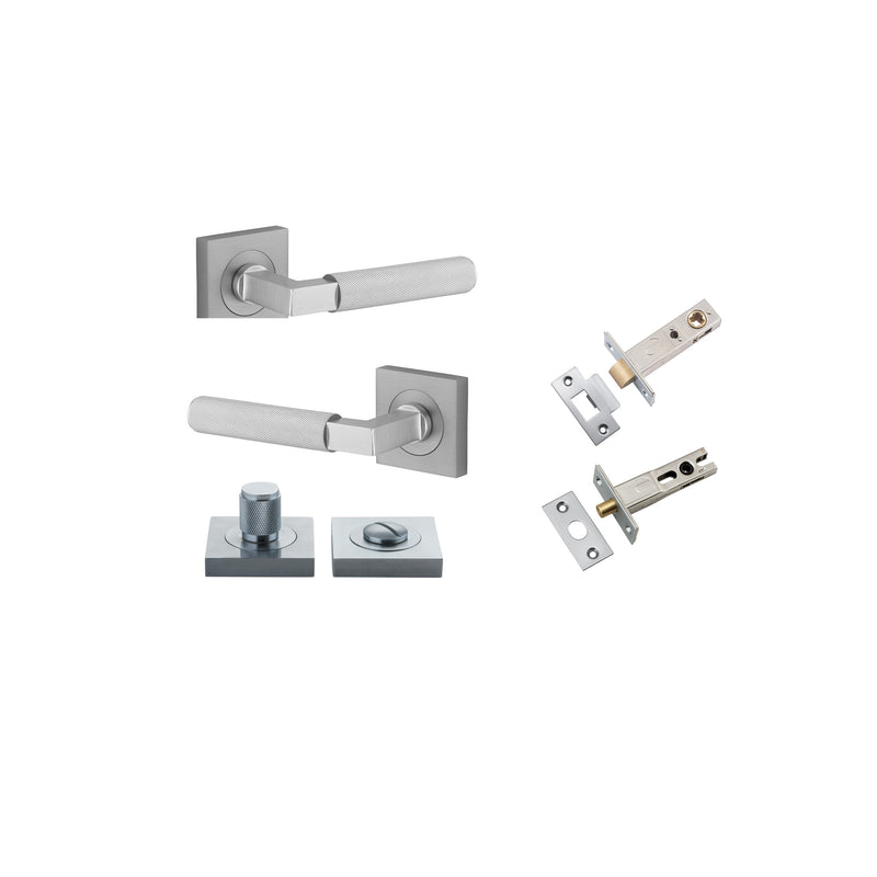IVER BRUNSWICK DOOR LEVER HANDLE ON SQUARE ROSE - CUSTOMISE TO YOUR NEEDS