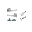 Iver Brunswick Door Lever on Square Rose | Separate Privacy Kit | 6 Finishes - Brushed Chrome