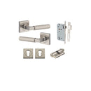 Iver Brunswick Door Lever on Square Rose | Entrance Kit (Key/Key) | 6 Finishes - Satin Nickel