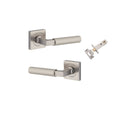 Iver Brunswick Door Lever on Square Rose | Passage Kit | 6 Finishes - Satin Nickel