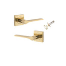 Iver Como Door Lever on Square Rose | Inbuilt Privacy Kit | 7 Finishes - Polished Brass