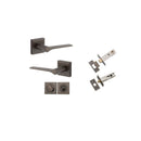 Iver Como Door Lever on Square Rose | Separate Privacy Kit | 7 Finishes - Signature Brass