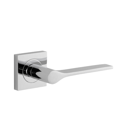 Iver Como Door Lever on Square Rose | Lever Set Only | 7 Finishes - Polished Chrome