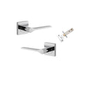 Iver Como Door Lever on Square Rose | Passage Kit | 7 Finishes - Polished Chrome