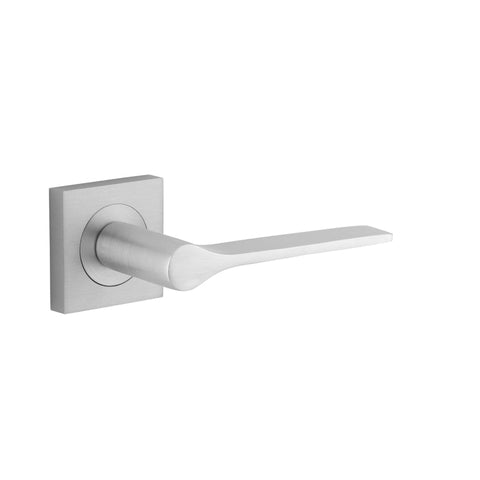 Iver Como Door Lever on Square Rose | Lever Set Only | 7 Finishes - Brushed Chrome