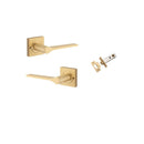 Iver Como Door Lever on Square Rose | Passage Kit | 7 Finishes - Brushed Brass