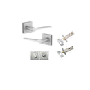 Iver Como Door Lever on Square Rose | Separate Privacy Kit | 7 Finishes - Brushed Chrome