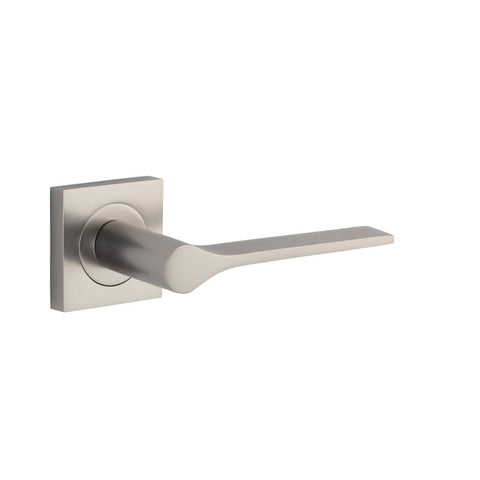 Iver Como Door Lever on Square Rose | Lever Set Only | 7 Finishes - Satin Nickel