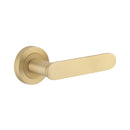 Iver Bronte Solid Brass Door Lever on Round Rose | All Functions | Lever Set Only | 7 Finishes - Brushed Brass