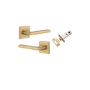 Iver Baltimore Door Lever on Square Rose | Passage Kit | 7 Finishes - Brushed Brass