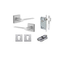 Iver Como Door Lever on Square Rose | Entrance Kit (Key/Key) | 7 Finishes - Brushed Chrome