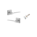 Iver Como Door Lever on Square Rose | Inbuilt Privacy Kit | 7 Finishes - Brushed Chrome