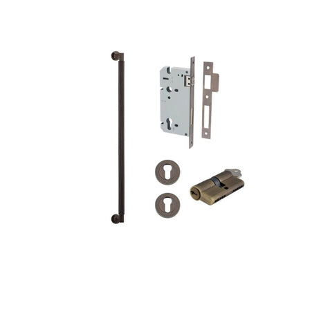 IVER Brunswick Door Pull Handle | 600mm Entrance Kit (Key/Key) - Signature Brass