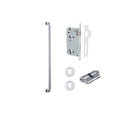 IVER Brunswick Door Pull Handle | 600mm Entrance Kit (Key/Key) - Polished Chrome