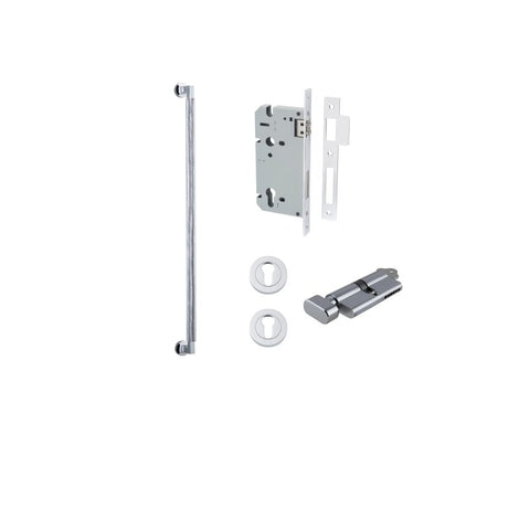 IVER Brunswick Door Pull Handle | 600mm Entrance Kit (Key/Thumb) - Polished Chrome
