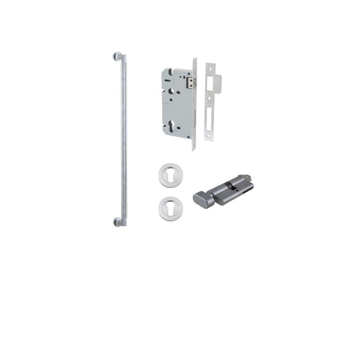 IVER Brunswick Door Pull Handle | 600mm Entrance Kit (Key/Thumb) - Brushed Chrome