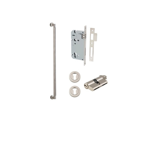 IVER Brunswick Door Pull Handle | 600mm Entrance Kit (Key/Key) - Satin Nickel