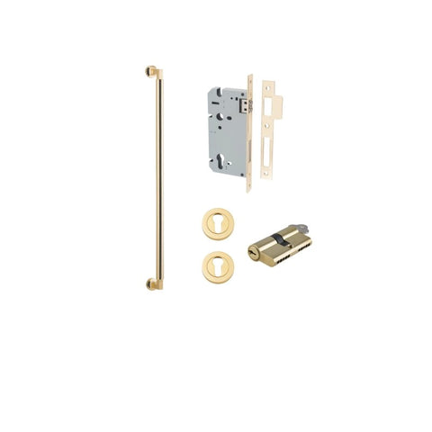 IVER Berlin Door Pull Single Handle Only | 600mm Single Pull Handle - Polished Brass