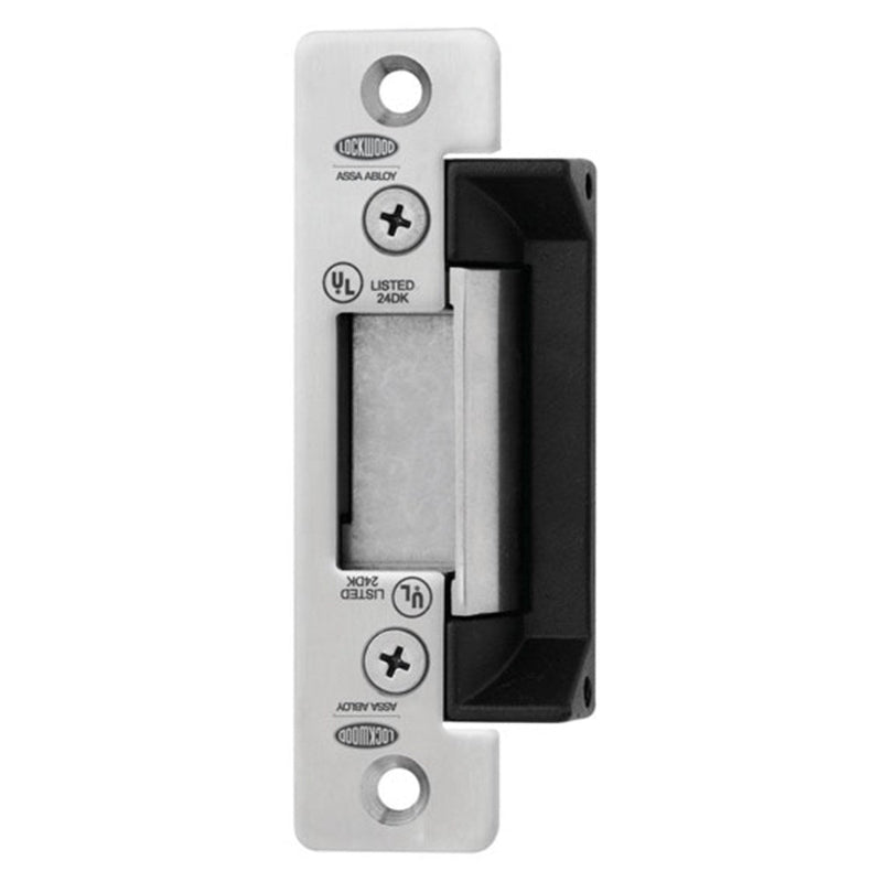 Electromagnetic lock with black handle on a white background