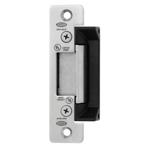Electromagnetic lock with black handle on a white background