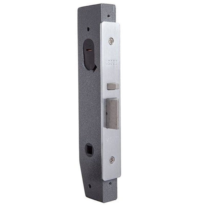Door handle and lock mechanism on a white background