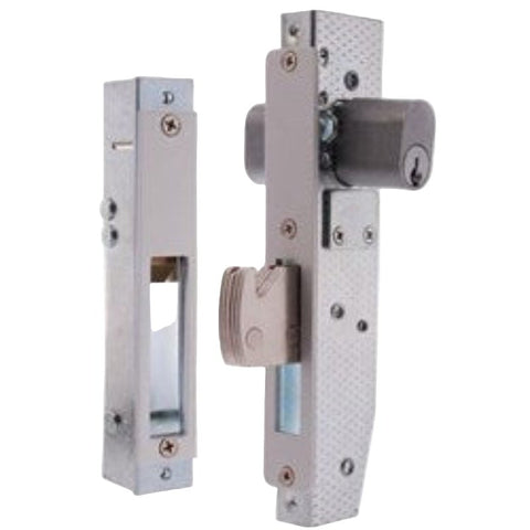Brava Metro Mortice Deadlock 23mm Backset With 28mm Hook Bolt, Latching Strike, 2 Ka Cylinders, Escutcheons And Fixings For Aluminium Doors Satin Chrome - 5091 - 3 07220300 - primehardware