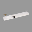 White door handle on a gray background