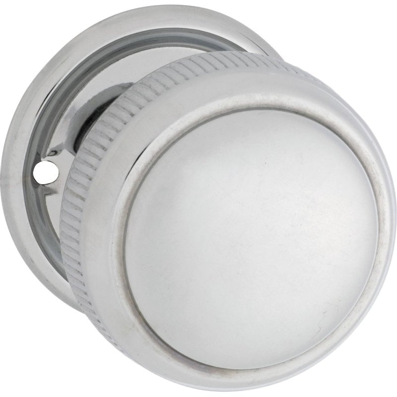 Tradco Large Milled Edged Mortice Door Knob on Round Rose - Customise ot your needs - primehardware