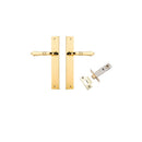 IVER Sarlat Lever Door Handle On Rectangular Backplate | Passage Kit | 10 Finishes - Polished Brass