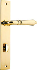 IVER Sarlat Lever Door Handle On Rectangular Backplate | Privacy Lever Set Only | 10 Finishes - Polished Brass