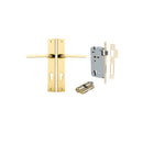 IVER Baltimore Door Lever Handle On Rectangular Backplate | Entrance Kit (Key/Key) | 7 Finishes - Polished Brass