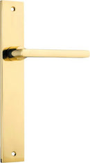 IVER Baltimore Door Lever Handle On Rectangular Backplate | Passage- Lever Only | 7 Finishes - Polished Brass