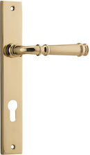 IVER Verona Door Lever Handle On Rectangular Backplate | Entrance Lever Set Only | 9 Finishes - Polished Brass