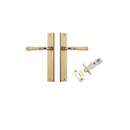 IVER Verona Door Lever Handle On Rectangular Backplate | Passage Kit | 9 Finishes - Polished Brass