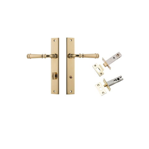 IVER Verona Door Lever Handle On Rectangular Backplate | Separate Privacy Kit | 9 Finishes - Polished Brass