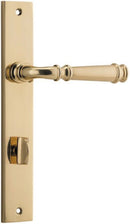IVER Verona Door Lever Handle On Rectangular Backplate | Privacy Lever Set Only | 9 Finishes - Polished Brass